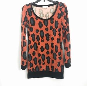 Love Tree Leopard Long Sleeve Sweater